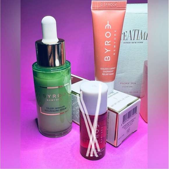 Byroe TeaTime Peony, Celery AHA Serum & Carrot Mask Bundle. New - Picture 9 of 11